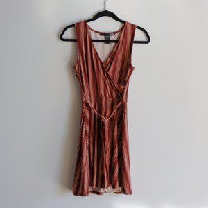 Striped Swing Dress with Tie Detail